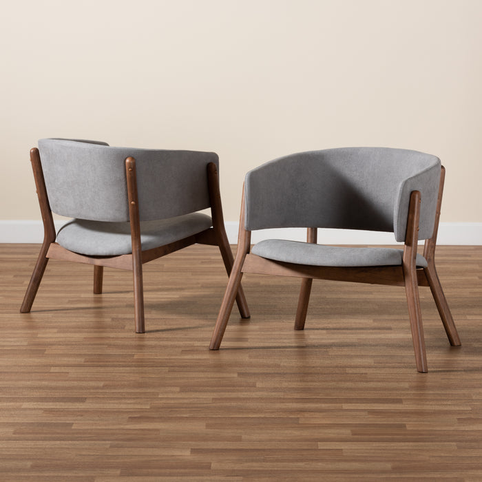 Baron Mid-Century (2-Piece) Wood Accent Chair