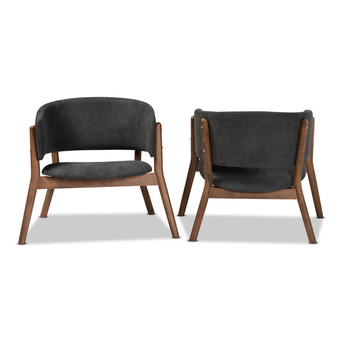 Baron Mid-Century (2-Piece) Wood Accent Chair