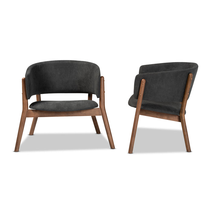 Baron Mid-Century (2-Piece) Wood Accent Chair