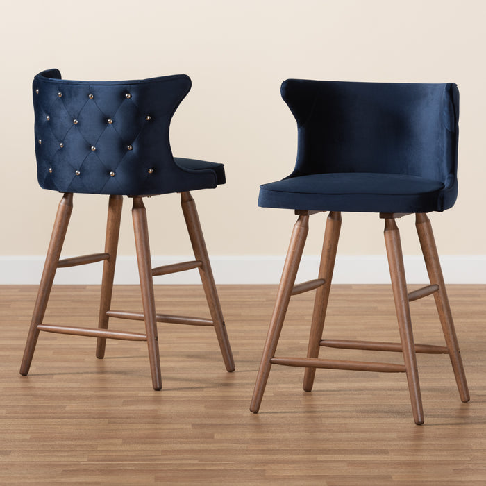 Sagira Contemporary Wood Counter Stool