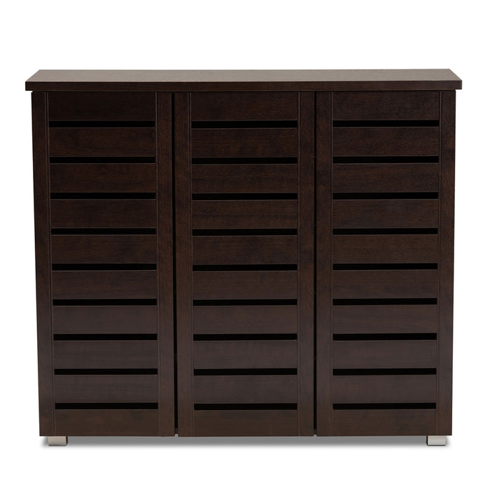Adalwin Contemporary (3-Door) Wood Shoe Cabinet