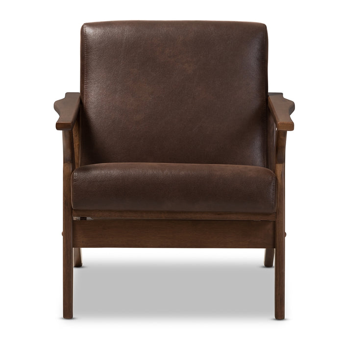 Bianca Mid-Century Leather Lounge Chair