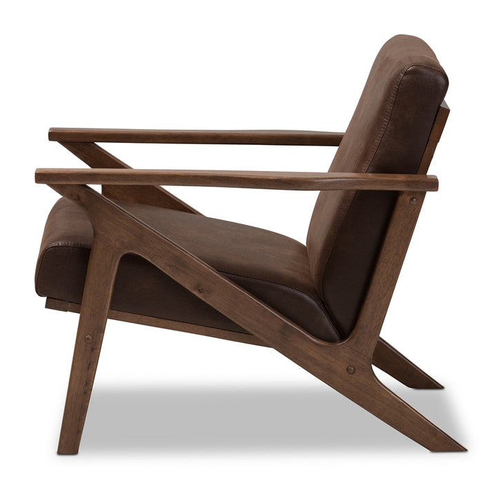 Bianca Mid-Century Leather Lounge Chair