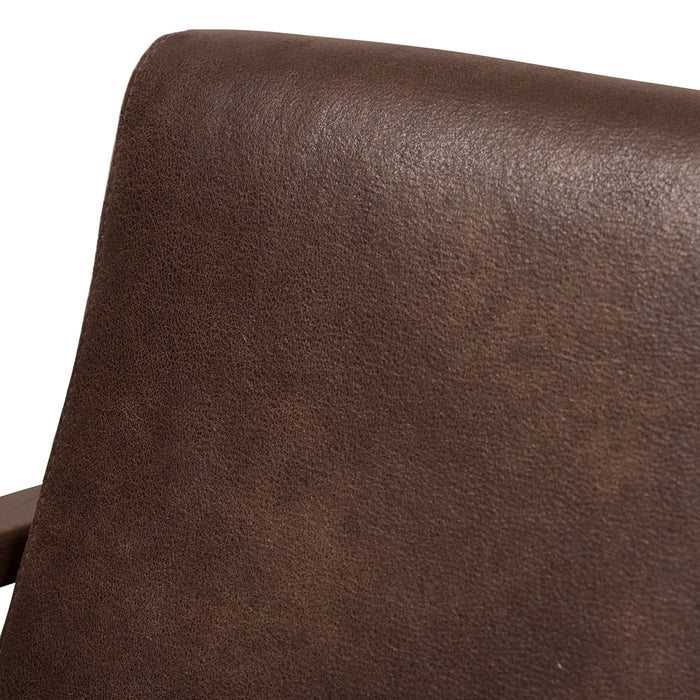 Bianca Mid-Century Leather Lounge Chair