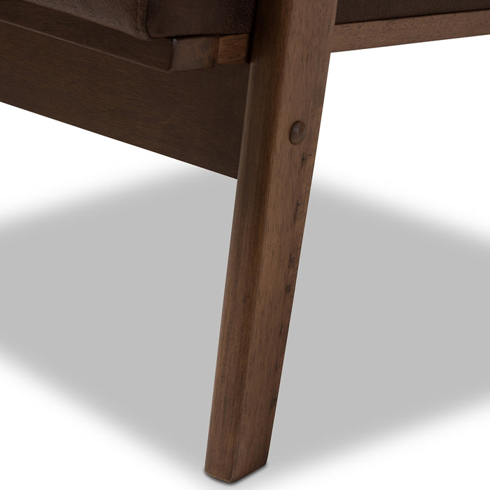 Bianca Mid-Century Leather Lounge Chair