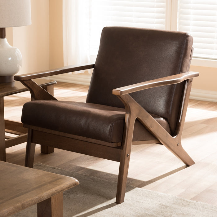 Bianca Mid-Century Leather Lounge Chair
