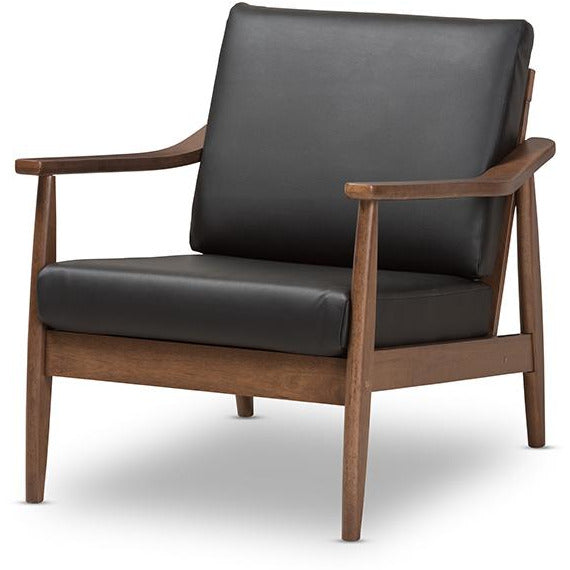 Venza Mid-Century Leather Lounge Chair