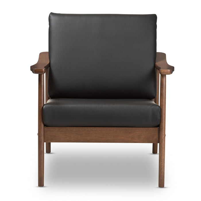 Venza Mid-Century Leather Lounge Chair