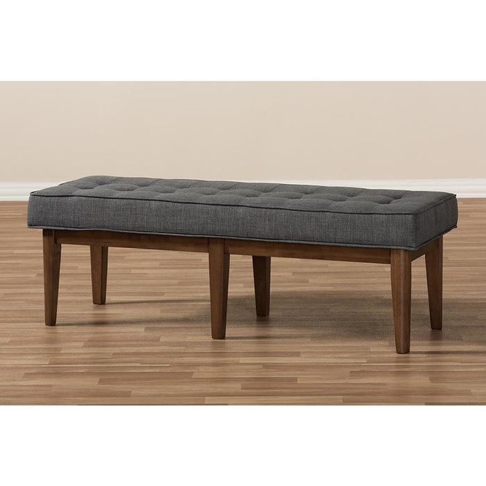 Lucca Mid-Century Wood Bench