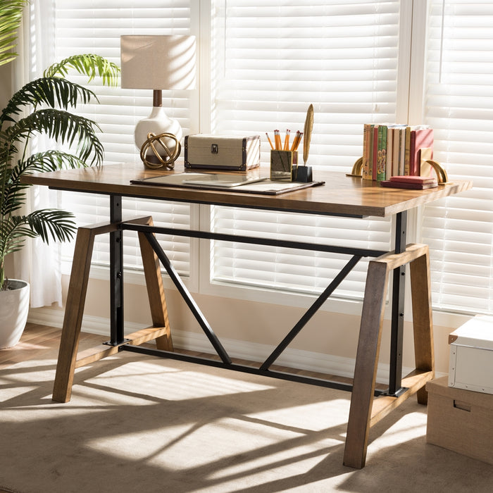 Nico Rustic Industrial Wood Desk
