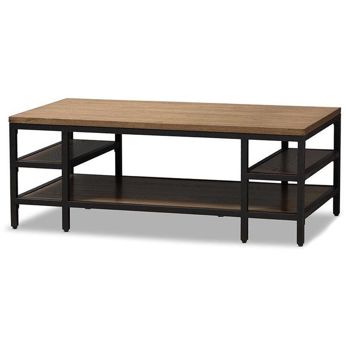 Caribou Rustic Industrial Wood & Metal Coffee Table