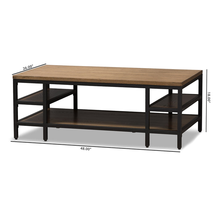 Caribou Rustic Industrial Wood & Metal Coffee Table