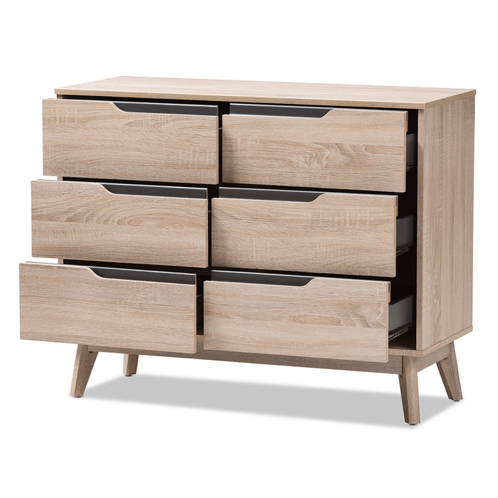 Fella Mid-Century (6-Drawer) Wood Dresser