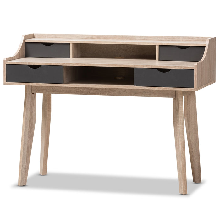Fella Mid-Century (4-Drawer) Wood Desk