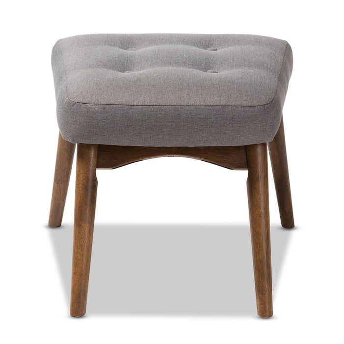 Waldmann Mid-Century Wood Ottoman Stool