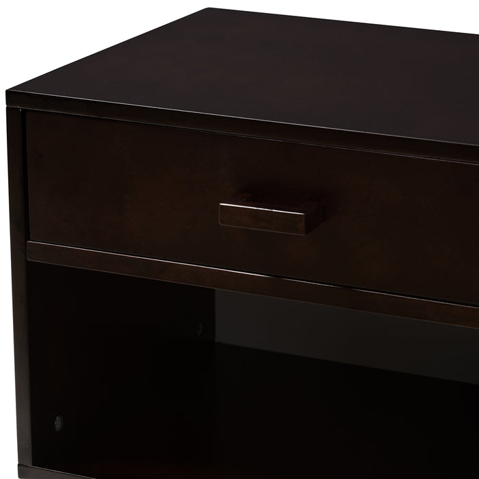 Deirdre Contemporary (1-Drawer 1-Shelf) Wood Nightstand