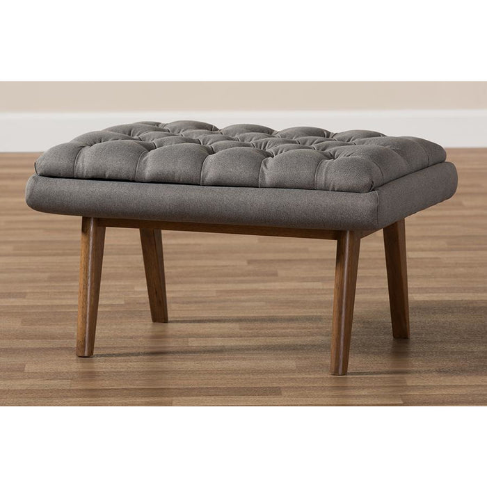 Annetha Mid-Century Leather Ottoman