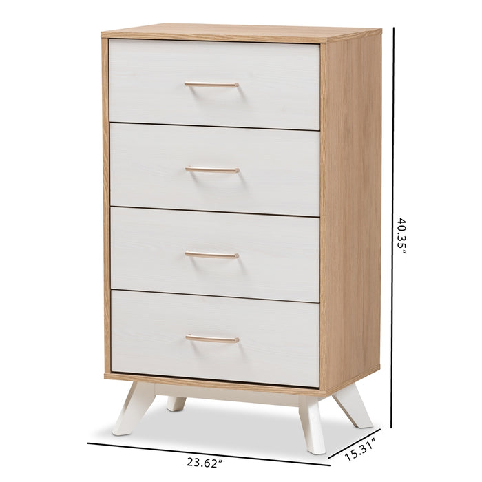 Helena Mid-Century (4-Drawer) Wood Chest