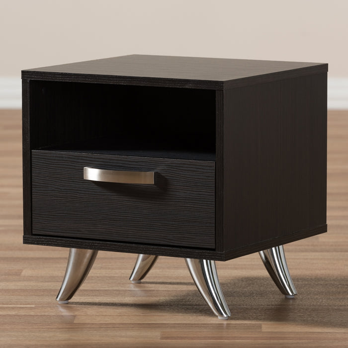 Warwick Contemporary (1-Drawer 1-Shelf) Wood Nightstand