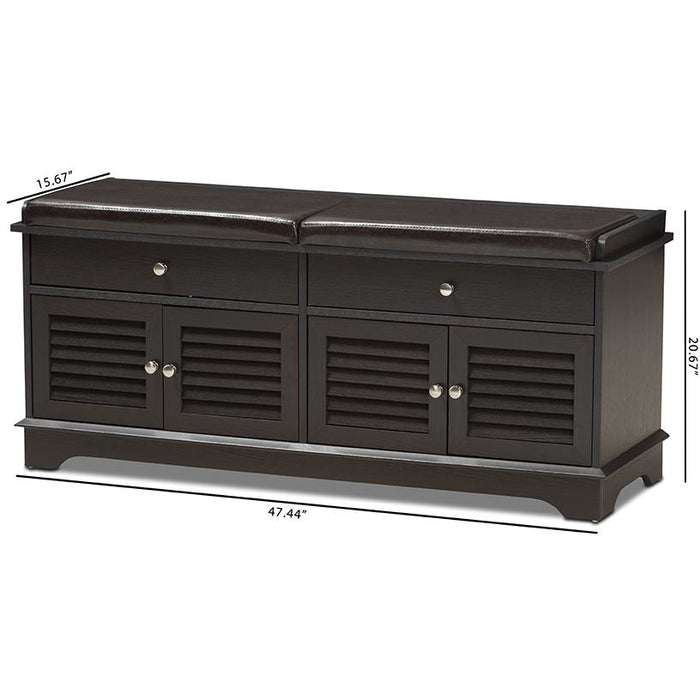 Leo Contemporary (2-Drawer) Wood Storage Bench