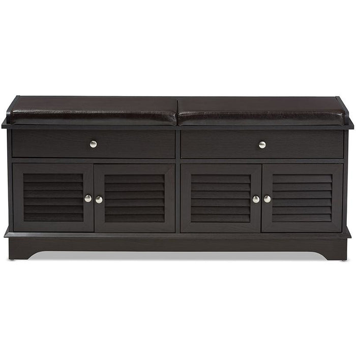 Leo Contemporary (2-Drawer) Wood Storage Bench