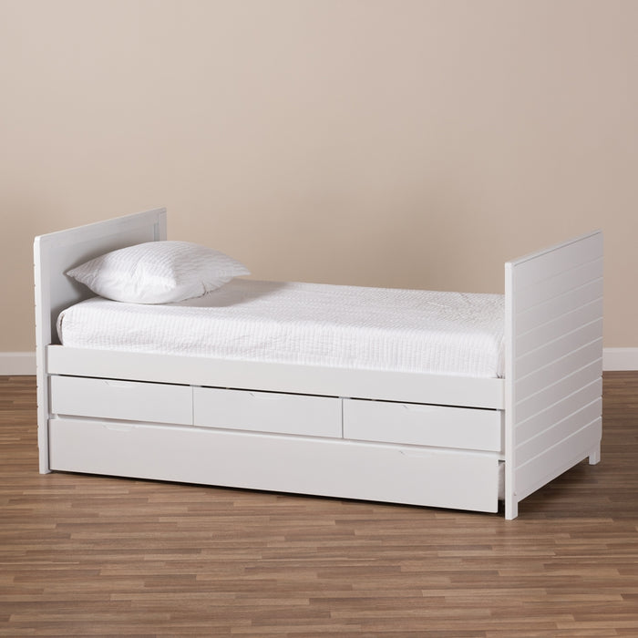 Linna Contemporary Wood Daybed With Trundle