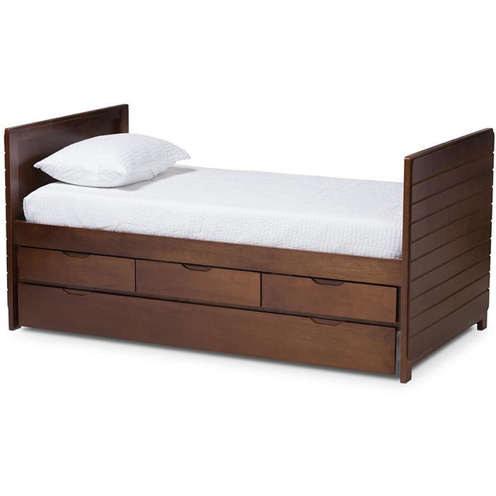 Linna Contemporary Wood Daybed With Trundle