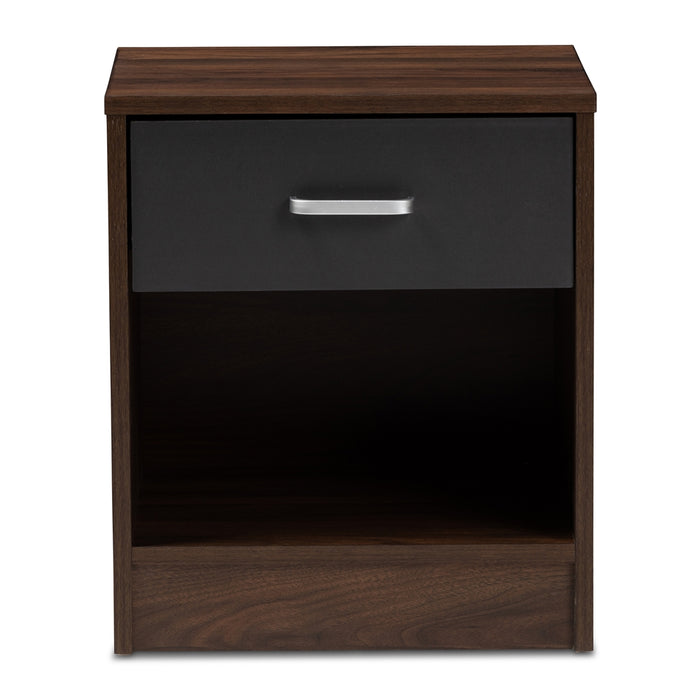 Hansel Contemporary (1-Drawer 1-Shelf) Wood Nightstand