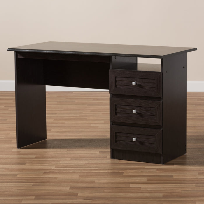 Carine Contemporary (3-Drawer) Wood Desk
