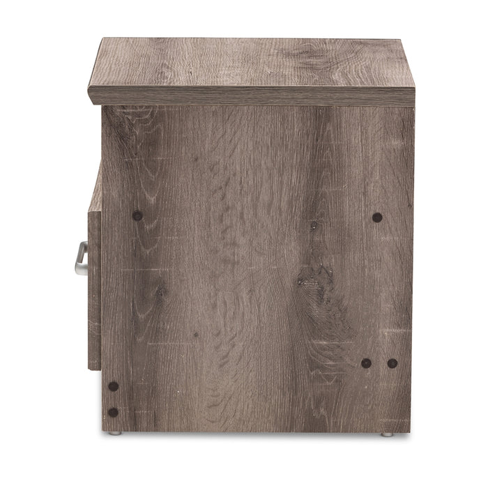 Gallia Rustic (1-Drawer 1-Shelf) Wood Nightstand