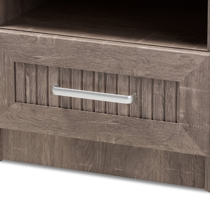 Gallia Rustic (1-Drawer 1-Shelf) Wood Nightstand