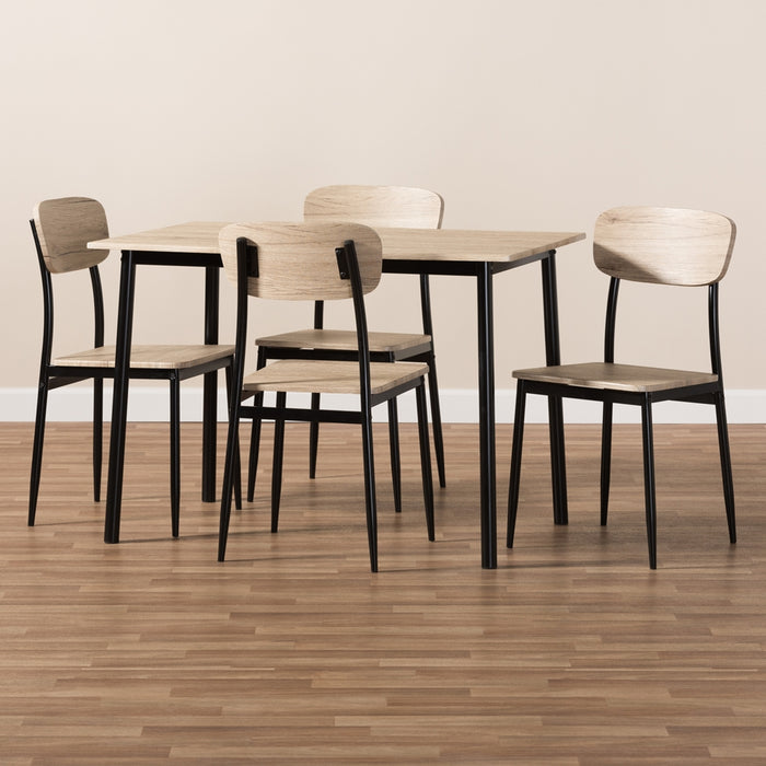 Honore Mid-Century Wood (5-Piece) Dining Set