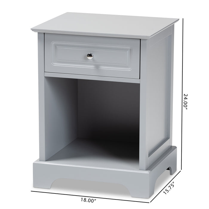 Chase Modern (1-Drawer 1-Shelf) Wood Nightstand