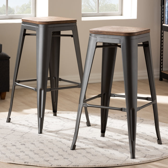 Henri Industrial Metal Bar Stools