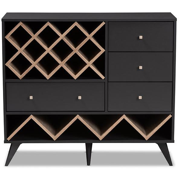 Savino Mid-Century (4-Drawer) Wood Wine Cabinet