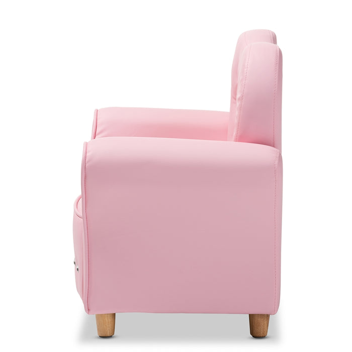 Mabel Contemporary Leather Kids Armchair