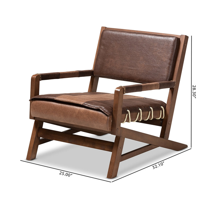 Rovelyn Rustic Leather Lounge Chair