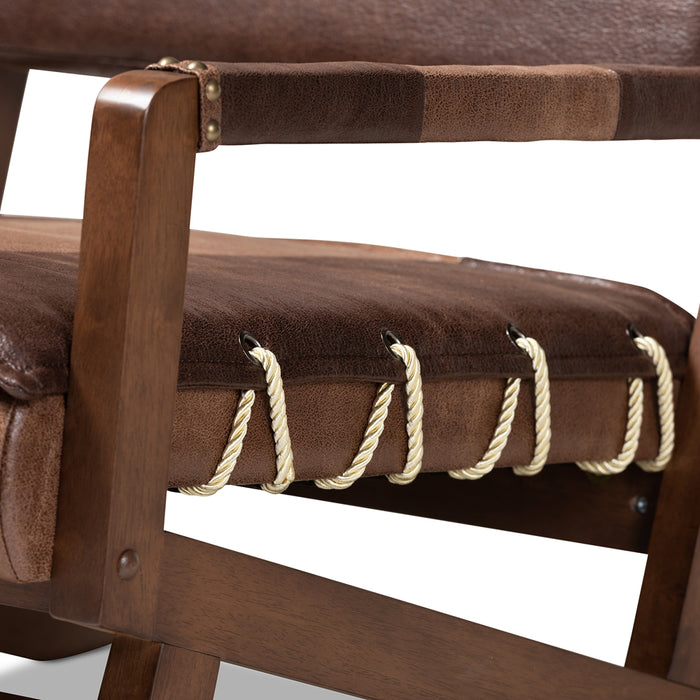 Rovelyn Rustic Leather Lounge Chair
