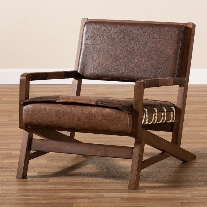 Rovelyn Rustic Leather Lounge Chair