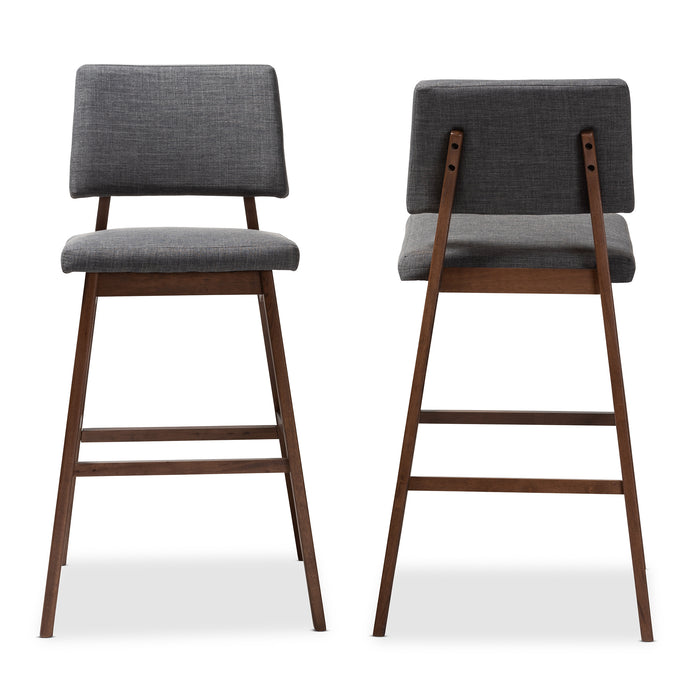 Colton Mid-Century (Set of 2) Wood Bar Stools