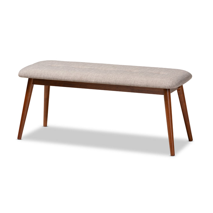 Flora Mid-Century Wood Dining Bench