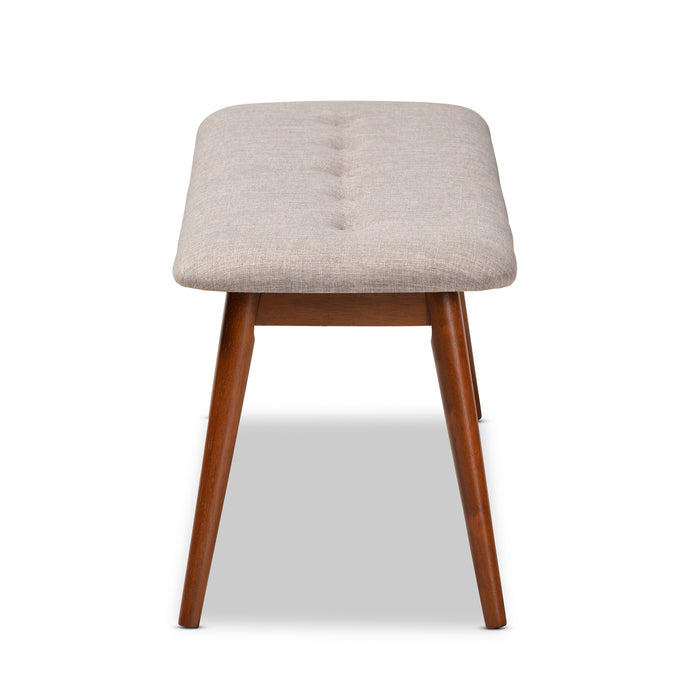 Flora Mid-Century Wood Dining Bench
