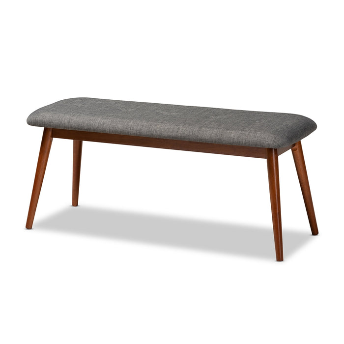 Flora Mid-Century Wood Dining Bench