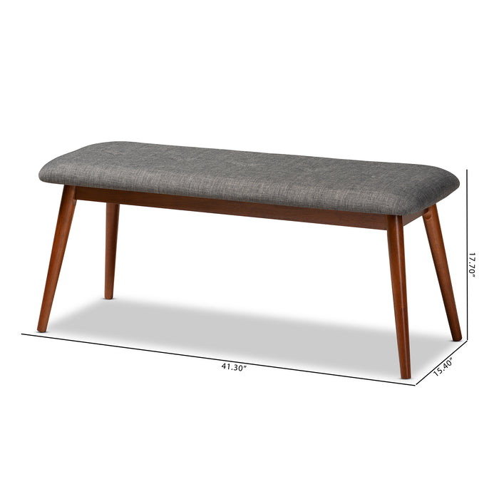 Flora Mid-Century Wood Dining Bench