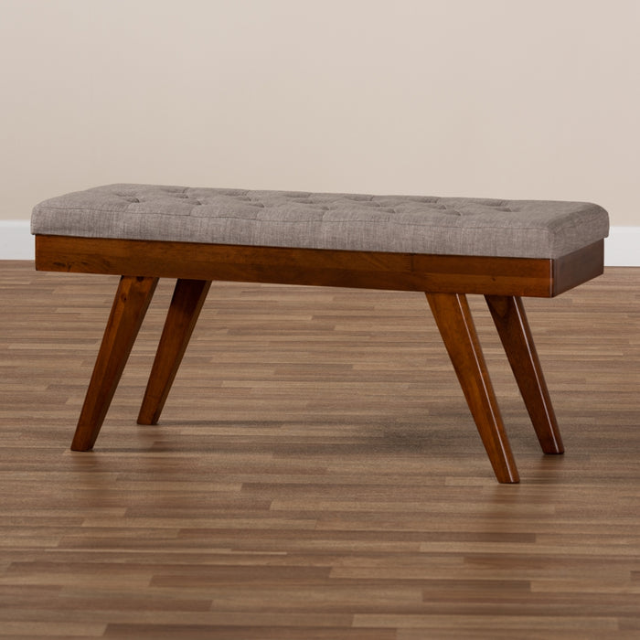 Alona Mid-Century Wood Dining Bench