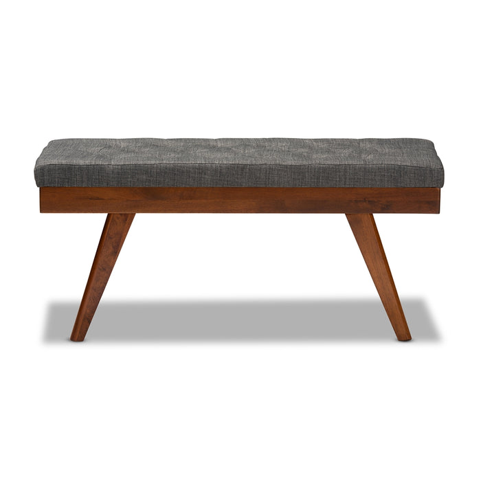 Alona Mid-Century Wood Dining Bench