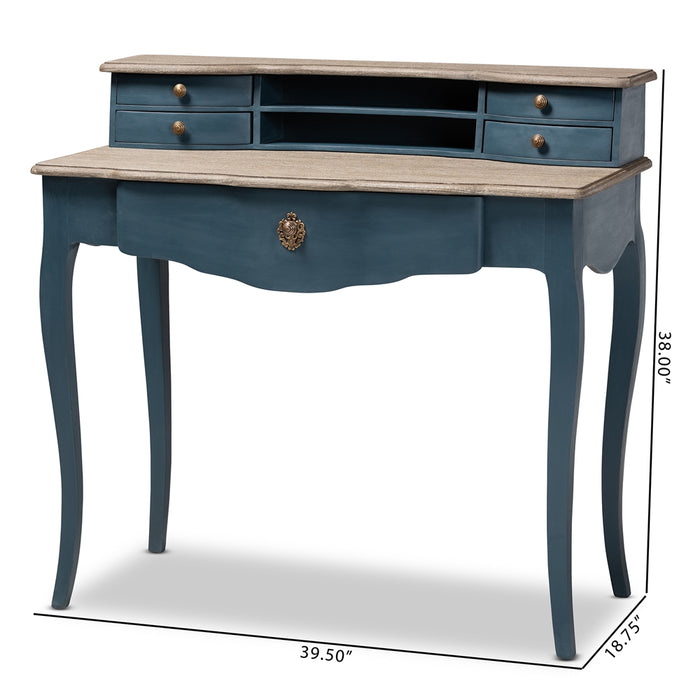 Celestine French Provincial (5-Drawer) Wood Desk