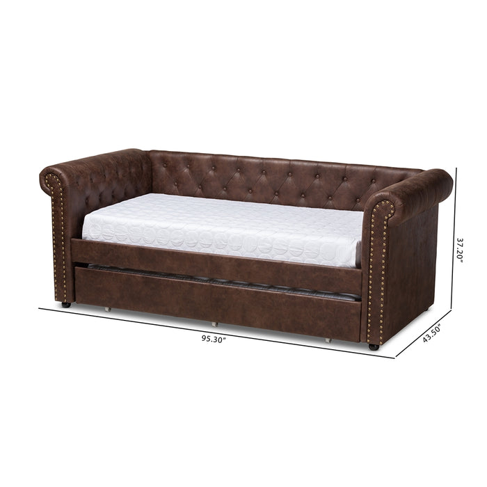 Mabelle Contemporary Leather Daybed