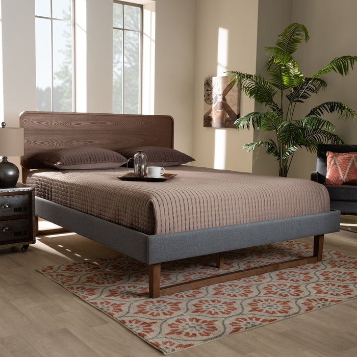Ayla Mid-Century Wood Platform Bed