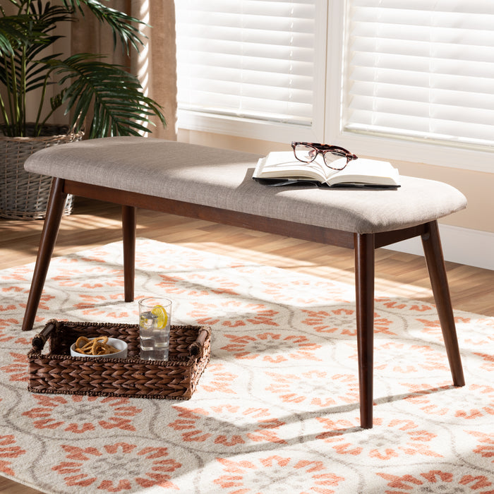 Flora Mid-Century Wood Dining Bench